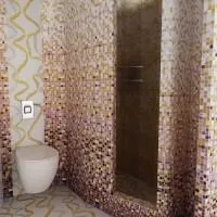 Ванная с лентами из мозаики