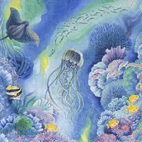 Бассейн с медузами из мозаики 26