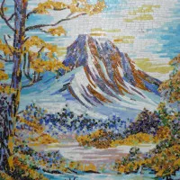 горы панно из мозаики