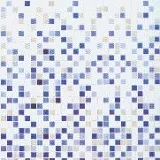 Растяжка из мозаики для бассейна бело-синяя 2 верх 327х327 мм 
