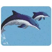 Мозаичное панно дельфины 223  2000х2000мм готовое на сетке